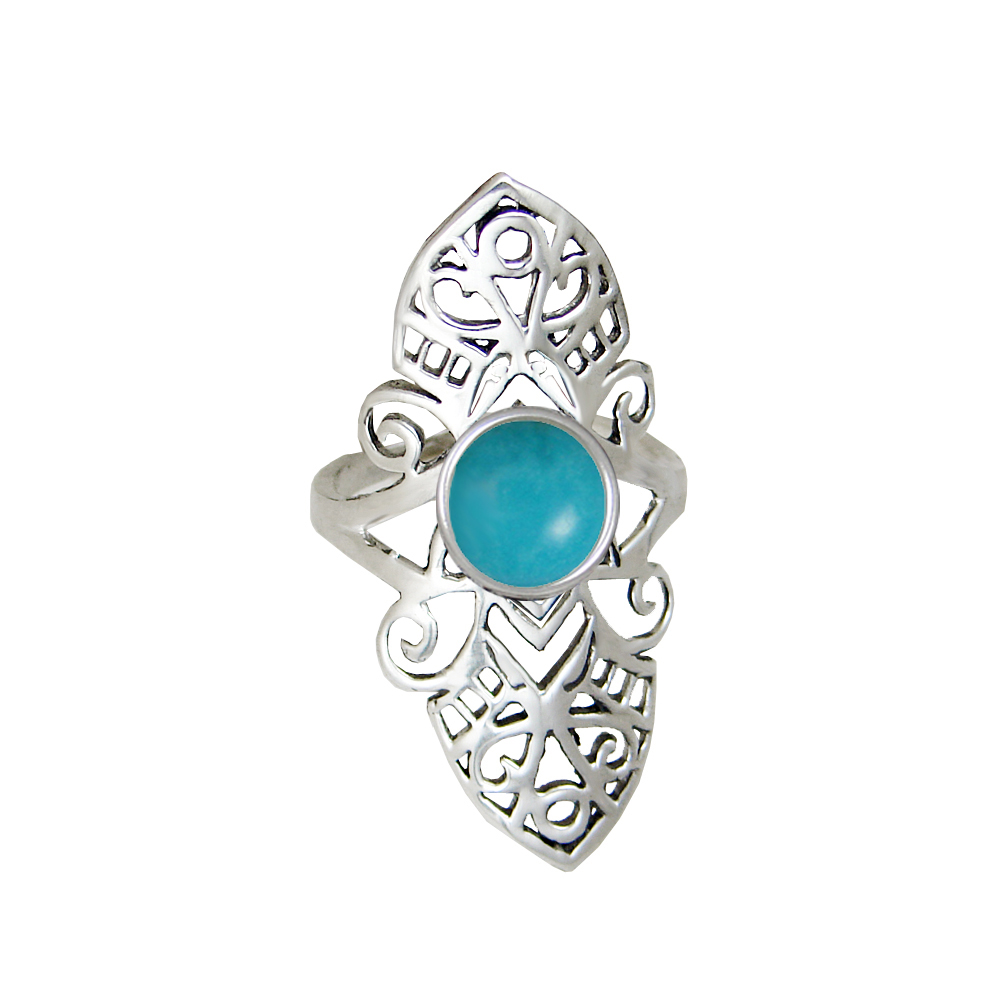 Sterling Silver Filigree Ring With Turquoise Size 7 Sterling Silver Filigree Ring With Turquoise Size 7